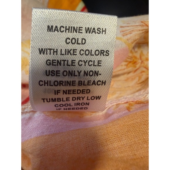 Calypso St. Barth Tropical Cotton Paisley & Shell Print Long Sleeve Blouse XL - Picture 8 of 8